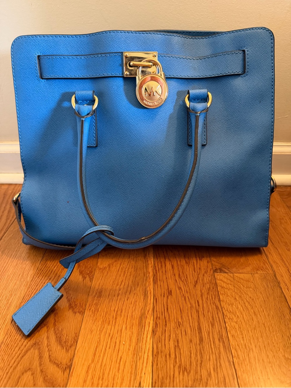 Authentic Michael Kors Large Bright Blue Hamilton Bag